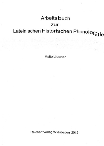 خرید و دانلود نسخه کامل کتاب Arbeitsbuch zur Lateinischen Historischen Phonologie