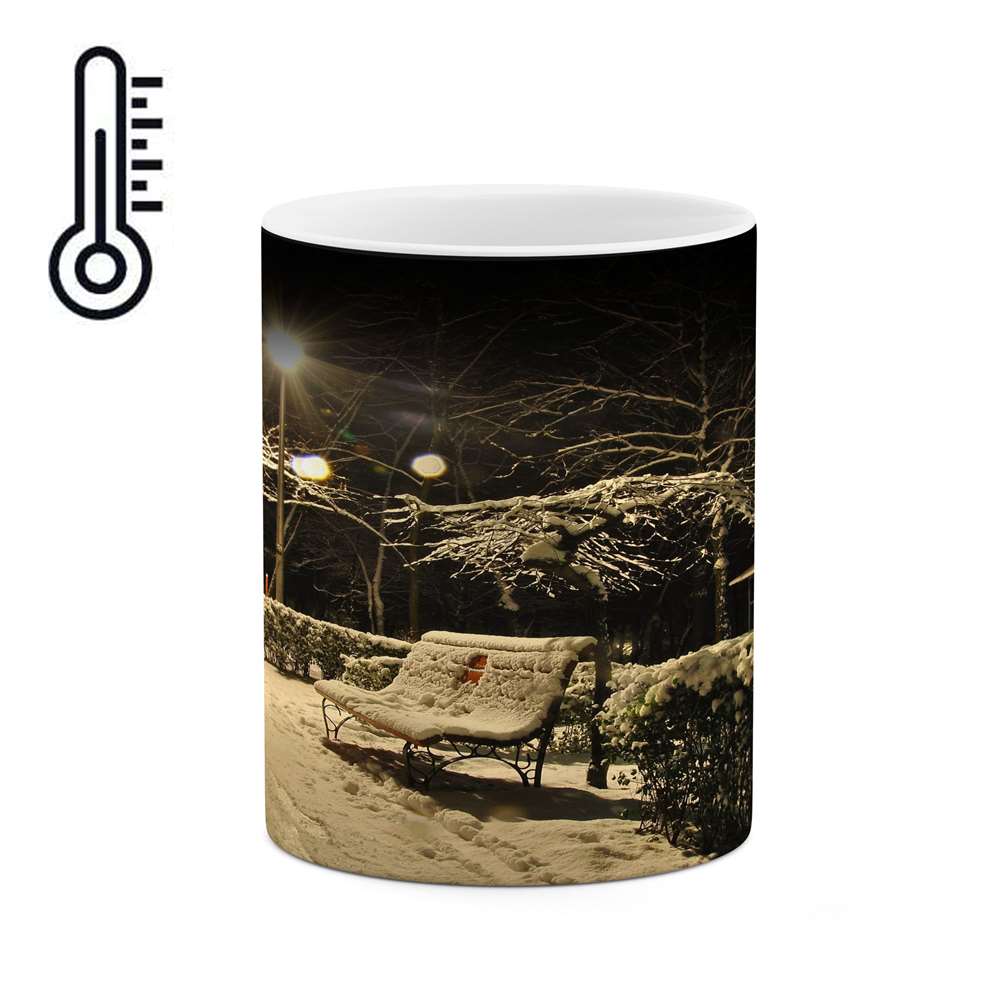 ماگ حرارتی کاکتی طرح منظره برفی مدل mgh15012