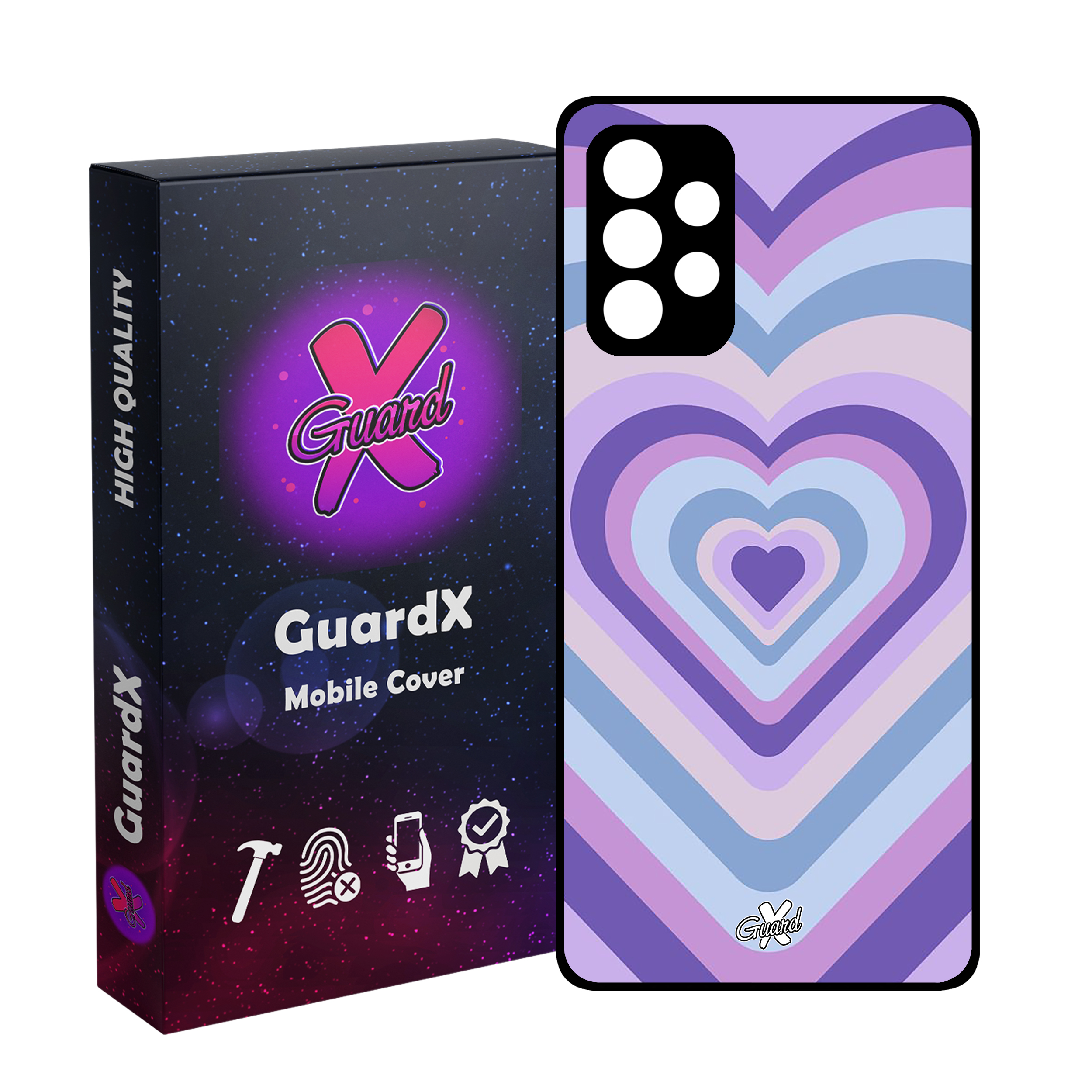 کاور گارد ایکس طرح قلب مدل Glass10534 مناسب برای گوشی موبایل سامسونگ Galaxy A72