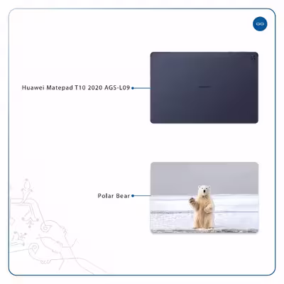 برچسب پوششی ماهوت مدل Polar bear مناسب برای تبلت هوآوی Matepad T10 2020 AGS-L09
