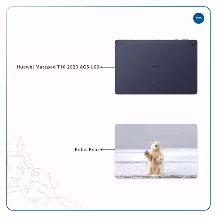 برچسب پوششی ماهوت مدل Polar bear مناسب برای تبلت هوآوی Matepad T10 2020 AGS-L09