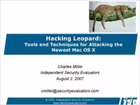 خرید و دانلود نسخه کامل کتاب Hacking Leopard: Tools and Techniques for Attacking the Newest Mac OS X
