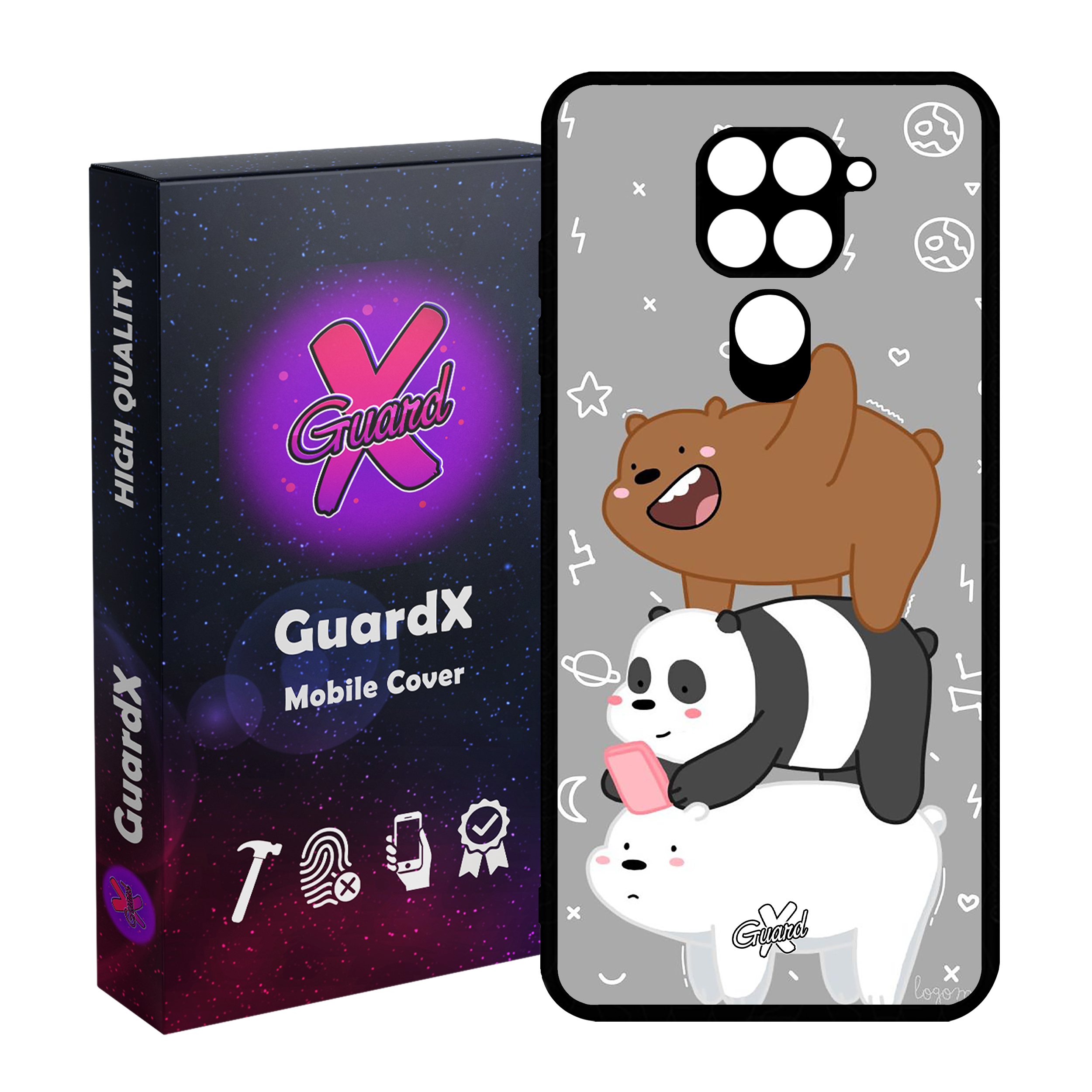 کاور گارد ایکس طرح خرس های کله فندقی مدل CHL50383 مناسب برای گوشی موبایل شیائومی Redmi Note 9