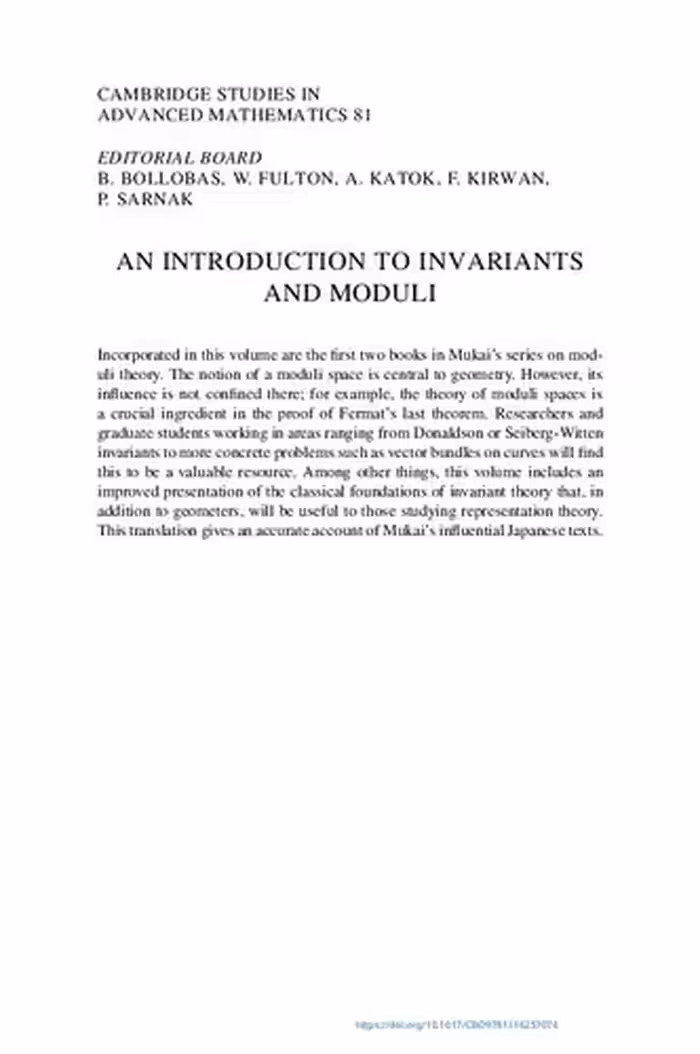 خرید و دانلود نسخه کامل کتاب An introduction to invariants and moduli