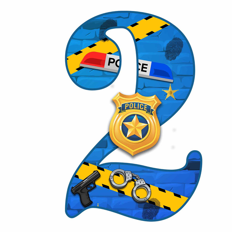 استند رومیزی تولد مدل عدد 2 طرح پلیس کد 1605