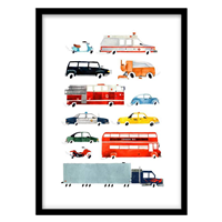 قیمت و خرید تابلو دکوراتیو اتاق کودک مدل مجموعه ماشین‌ها کد 1822