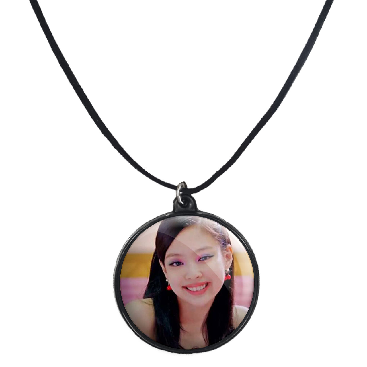 گردنبند پرمانه طرح بلک پینک کد pmb.2484 مدل دو طرفه