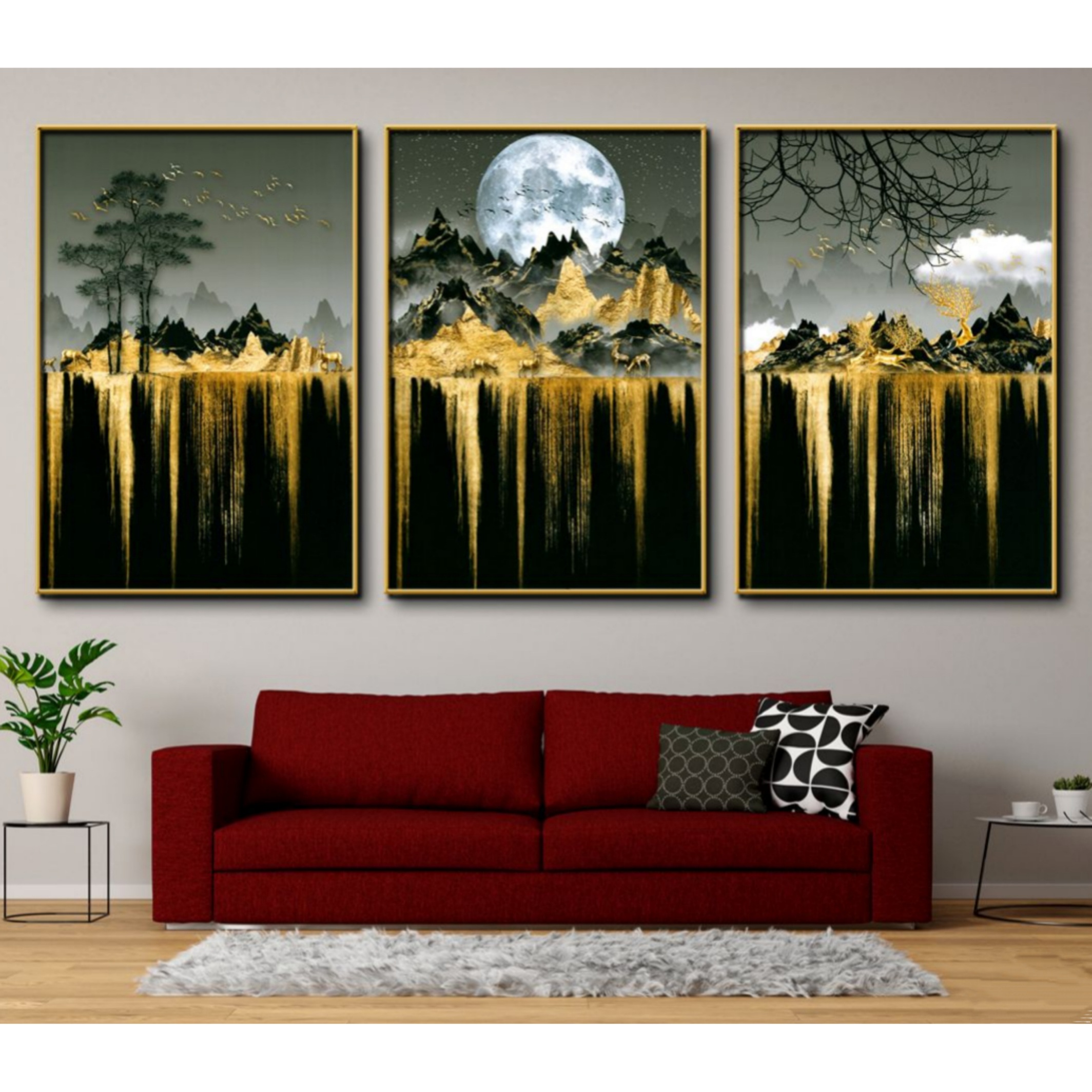 تابلو مدل دکوراتیو کد 1160 مجموعه 3 عددی