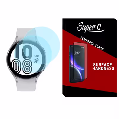 محافظ صفحه نمایش شیشه ای سوپرسی مدل SH-SC مناسب برای ساعت هوشمند سامسونگ Galaxy Watch 4 40mm بسته دو عددی