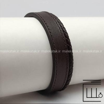 دستبند چرمی بافت گرد