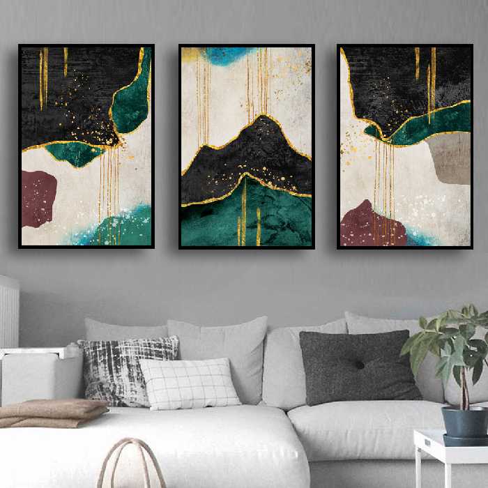 تابلو مدل دکوراتیو کد 1376W مجموعه 3 عددی