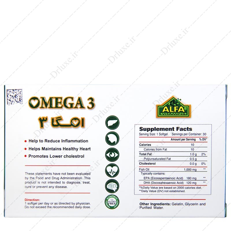 قیمت و خرید سافت ژل امگا 3 - 1000 میلی گرم آلفا - دکتر لوکس