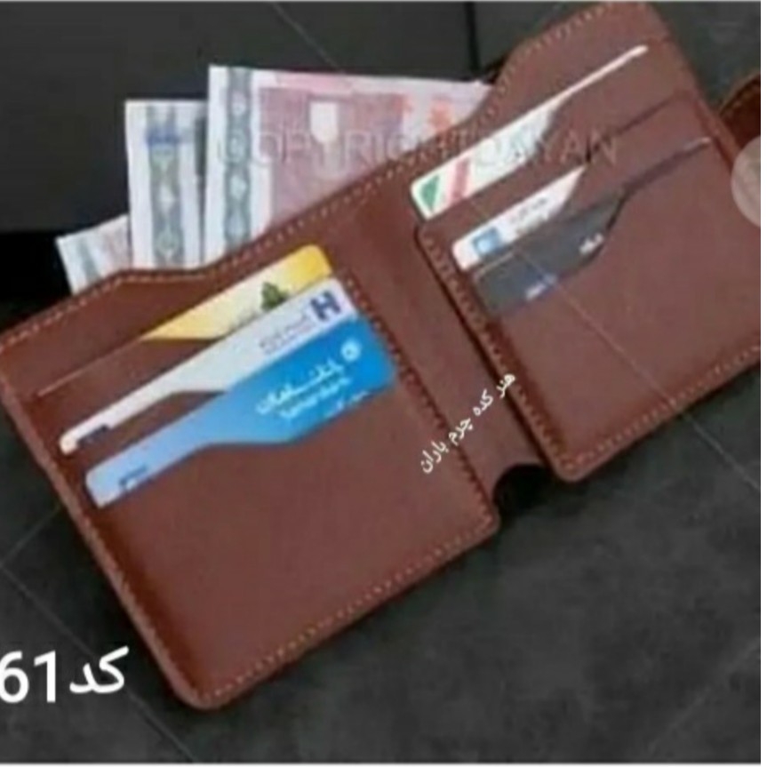 کیف جاکارتی و جا پولی شیک چرمی گاوی طبیعی درجه یک دست دوز با نخ موم زده در رنگ های متنوع 