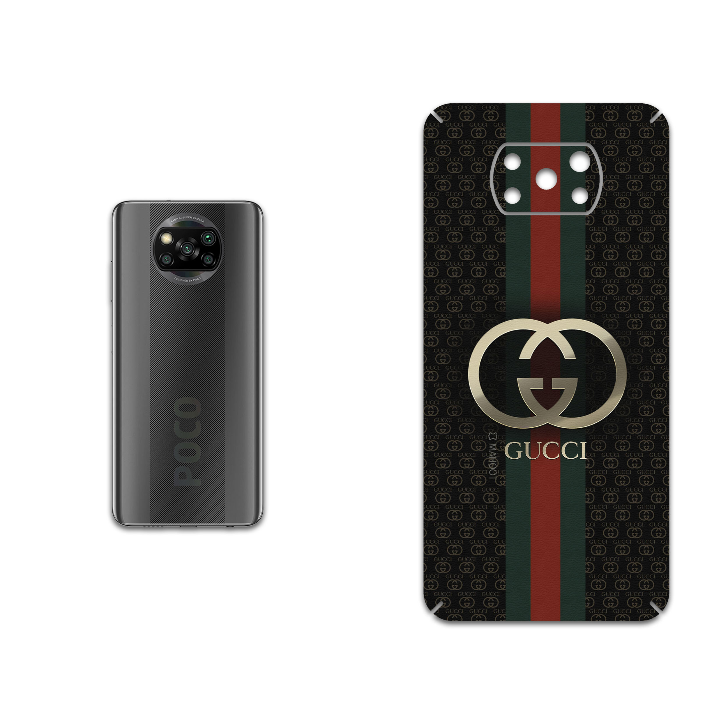 برچسب پوششی ماهوت مدل GUCCI-Logo مناسب برای گوشی موبایل شیائومی Poco X3 NFC