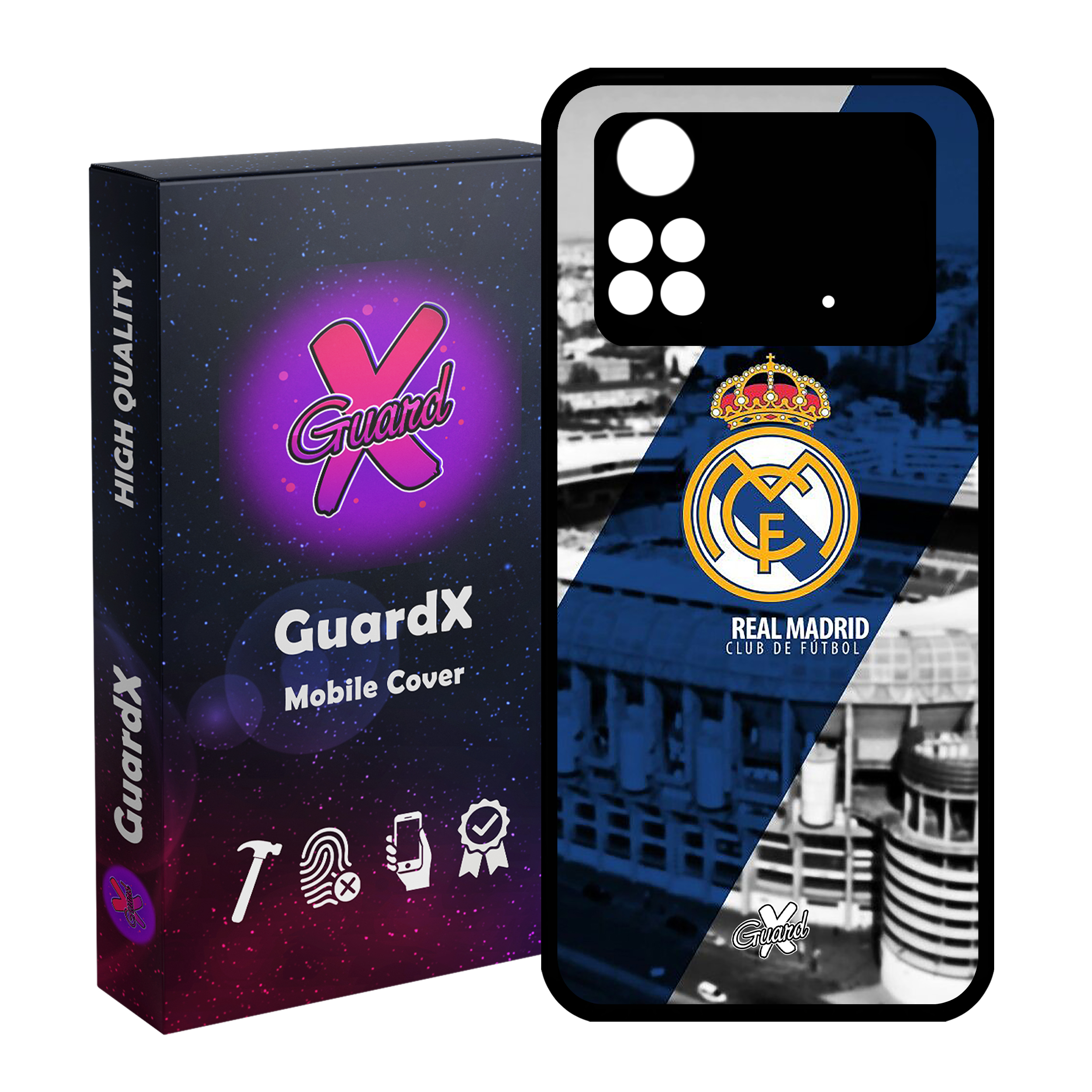 کاور گارد ایکس طرح Real Madrid مدل Glass10054 مناسب برای گوشی موبایل شیائومی Poco M4 Pro 4G