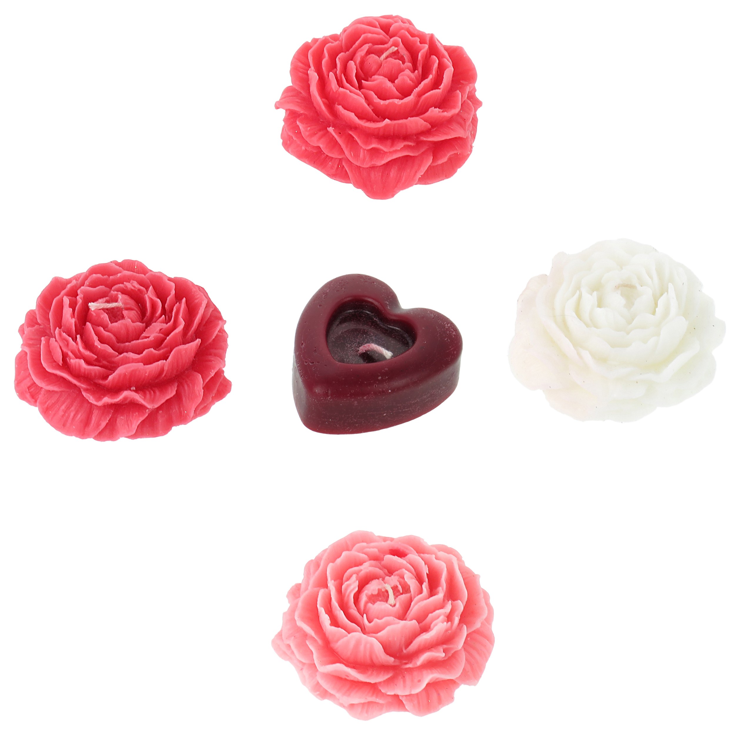 شمع 7پرتو مدل گل رز رنگ نارنجی 