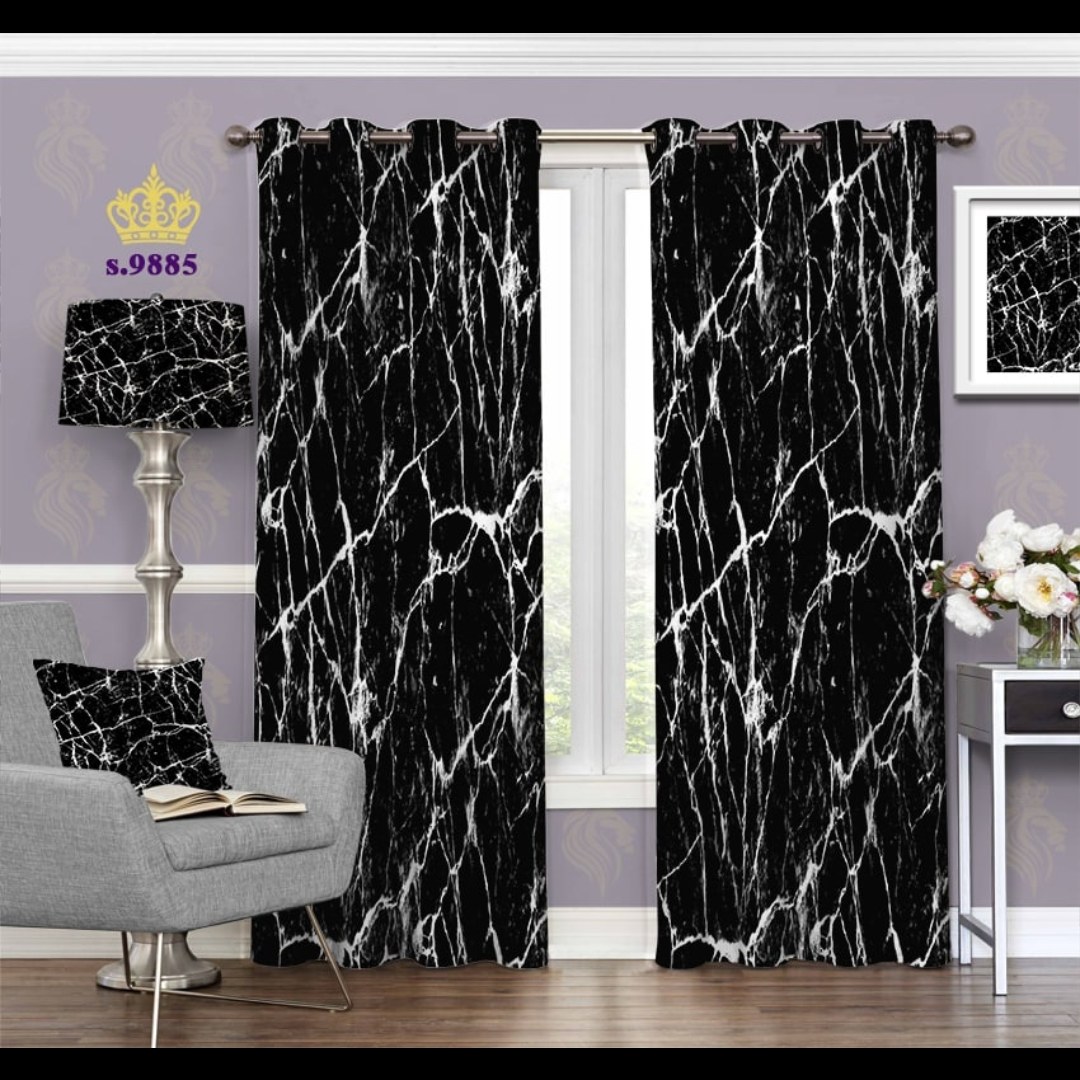 پرده پذیرایی دو قواره طرح رزین کد S9885