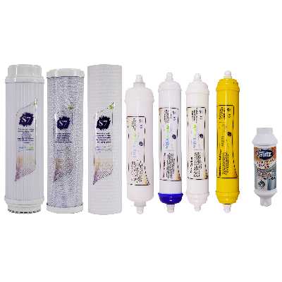 فیلتر دستگاه تصفیه آب آکوآ اسپرینگ مدل F-S7-W8L مجموعه 7 عددی همراه رسوبگیر گلیتز