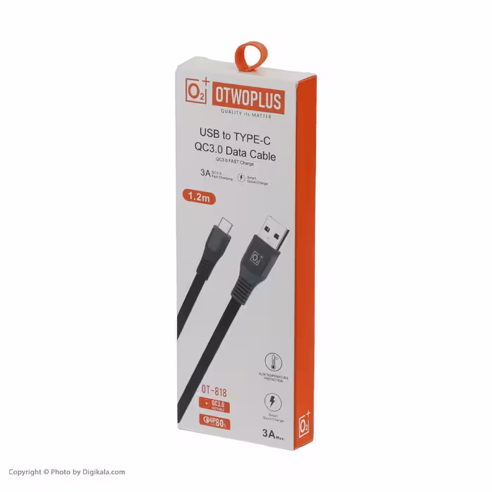 کابل تبدیل USB به USB-C او2پلاس مدل ‎OT-818 طول 1.2 متر