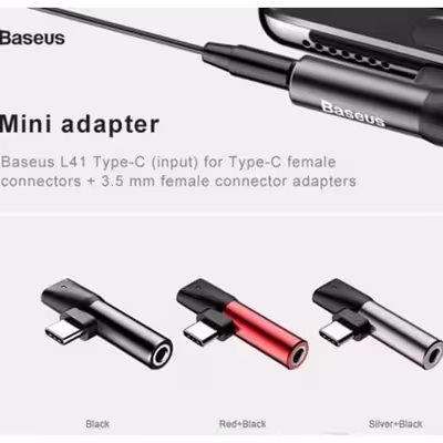 مبدل USB-C به AUX/USB-C باسئوس مدل l41