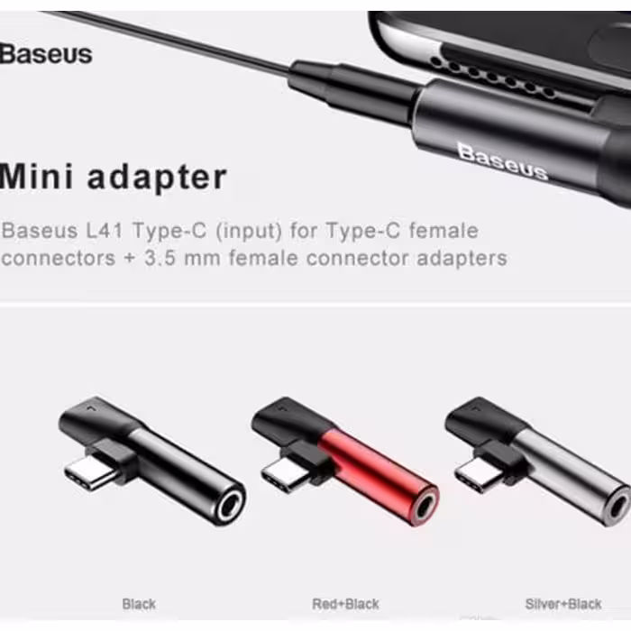 مبدل USB-C به AUX/USB-C باسئوس مدل l41