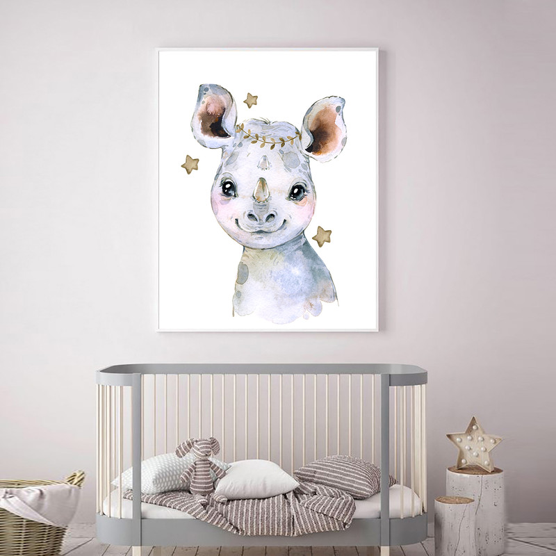 تابلو کودک مدل Rhino | دنیای قاب