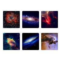 زیر لیوانی طرح گلکسی کهکشان مدل set5 مجموعه 6 عددی
