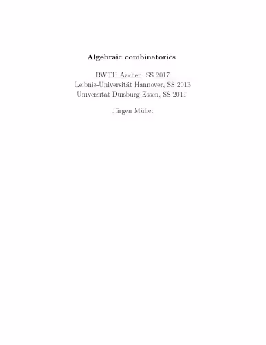 خرید و دانلود نسخه کامل کتاب Algebraic combinatorics [Lecture notes]