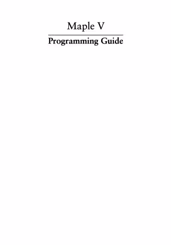 خرید و دانلود نسخه کامل کتاب Maple V Programming Guide