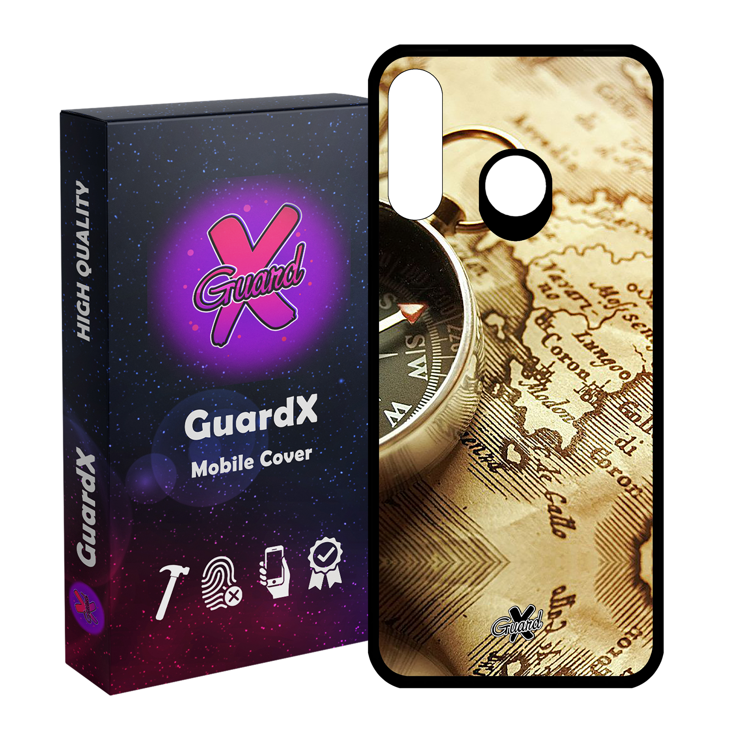 کاور گارد ایکس طرح نقشه مدل Glass10287 مناسب برای گوشی موبایل هوآوی P30 Lite