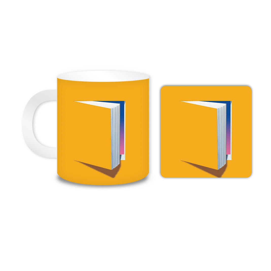 ماگ مدل کتاب کد 1071 به همراه زیر لیوانی