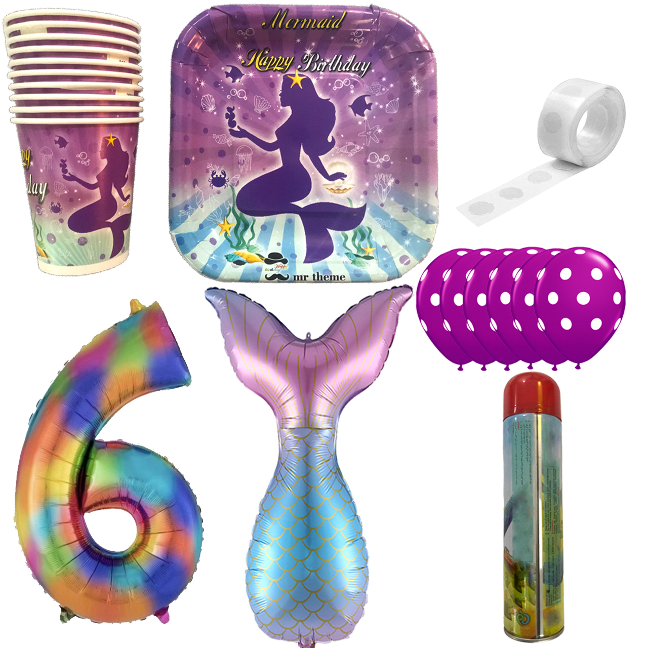 مجموعه 30 عددی تم تولد مسترتم طرح پری دریایی کد 6