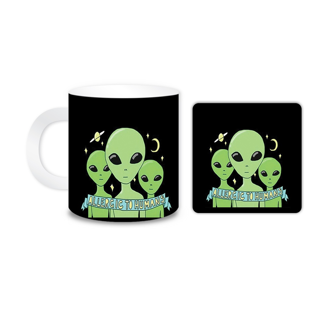 ماگ مدل آدم فضایی کد 435 به همراه زیر لیوانی