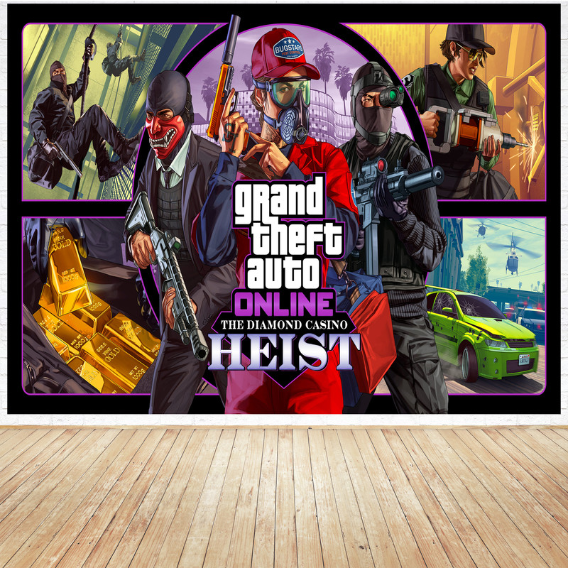 تابلو شاسی مدل گیمینگ طرح gta جی تی ای انلاین مانی هیست کد 1082 | دنیای قاب