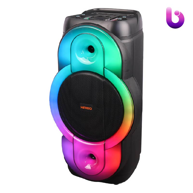 اسپیکر چمدانی بلوتوثی رم و فلش خور Kimiso QS-1287   میکروفون و ریموت کنترل