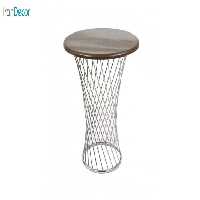 میز ناهار خوری چهار نفره پایه گلدانی قهوه ای از استیل هامون