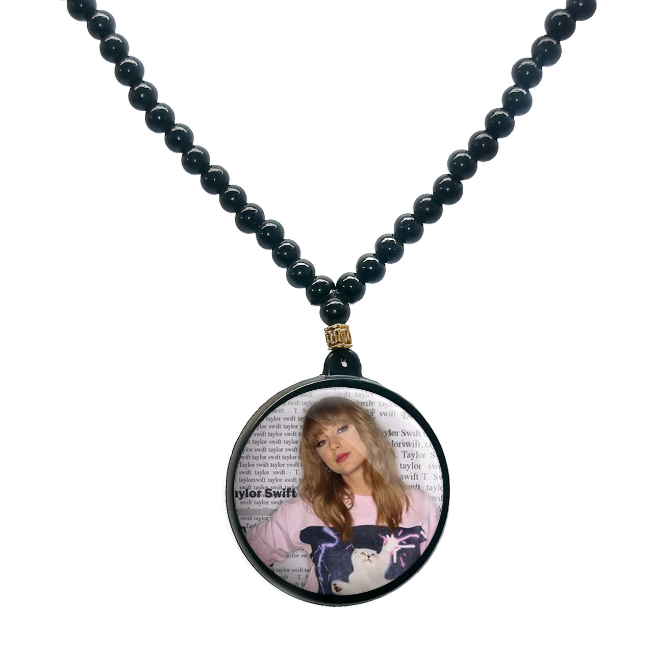 گردنبند پرمانه طرح تیلور سویفت کد pmd.791 مدل دو طرفه