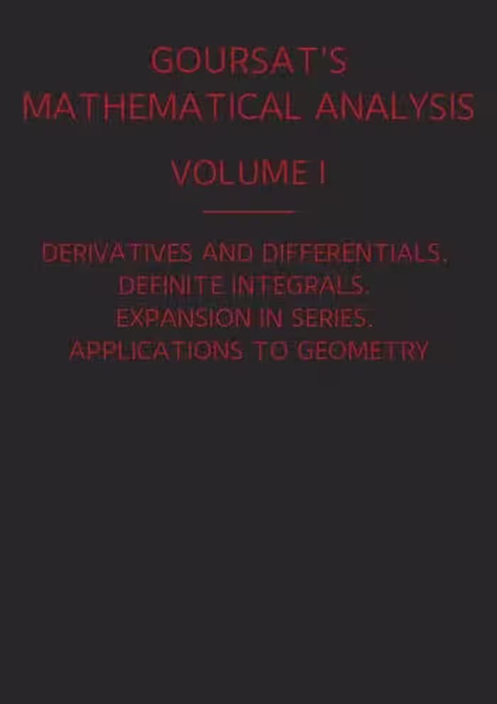 خرید و دانلود نسخه کامل کتاب A Course of Mathematical Analysis, Volume I