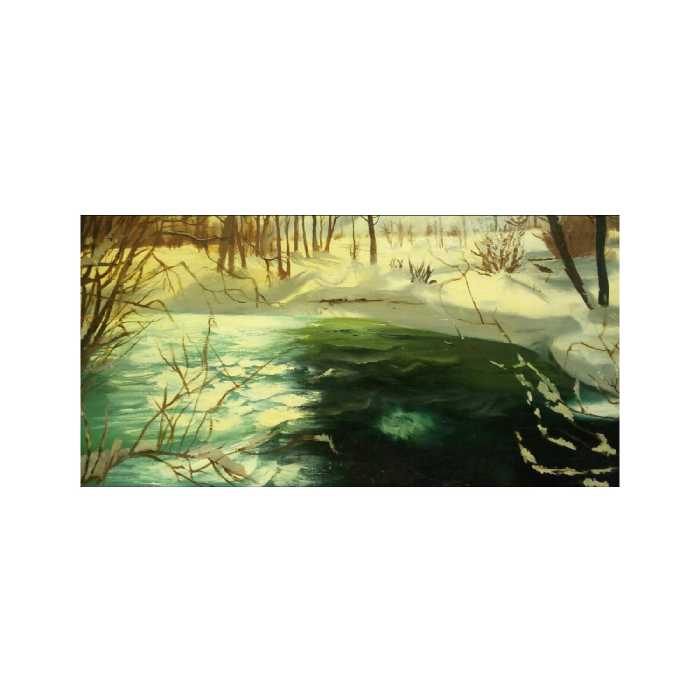 تابلو نقاشی رنگ‌ روغن طرح منظره زمستانی کد 02