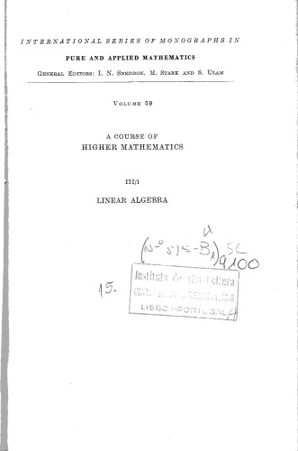 خرید و دانلود نسخه کامل کتاب A Course of Higher Mathematics