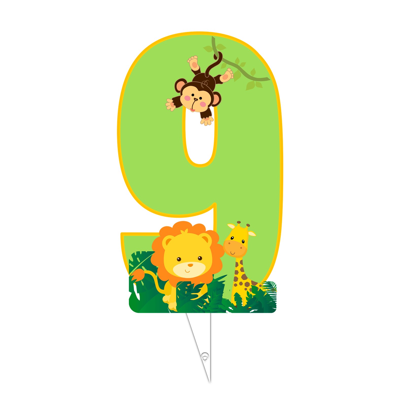 تاپر تولد طرح عدد 9 مدل حیوانات جنگل