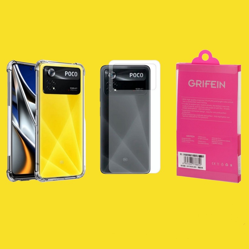 کاور گریفین مدل Transparent Armor مناسب برای گوشی موبایل شیائومی Poco X4 Pro به همراه محافظ پشت گوشی