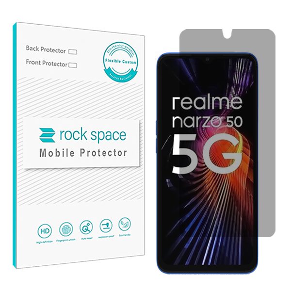 گلس ریلمی Narzo 50 5G مدل نانو هیدروژل پرایوسی برند راک اسپیس کد S