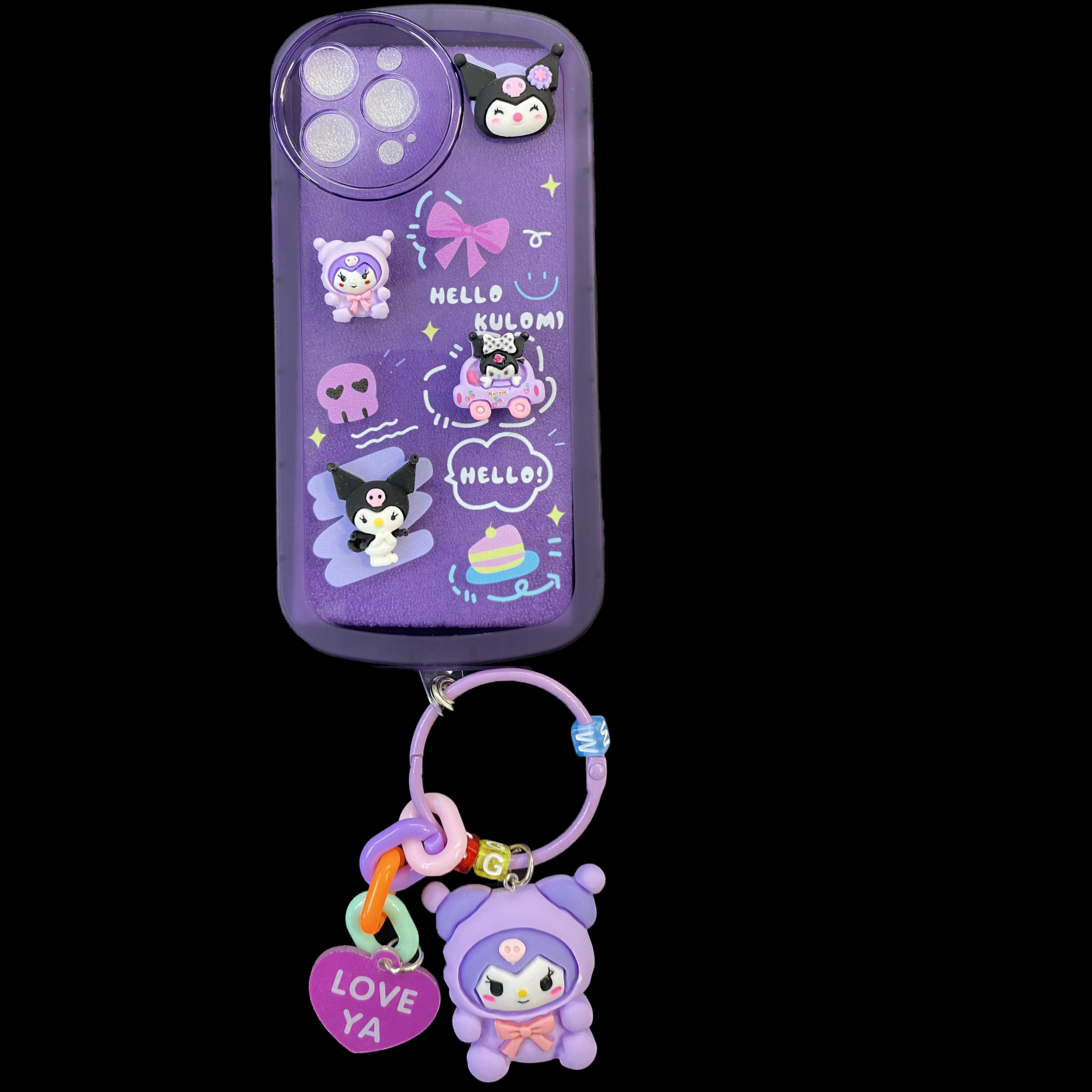 کاور مدل Hello Kulomi مناسب برای گوشی موبایل اپل iphone 12 pro max به همراه آویز