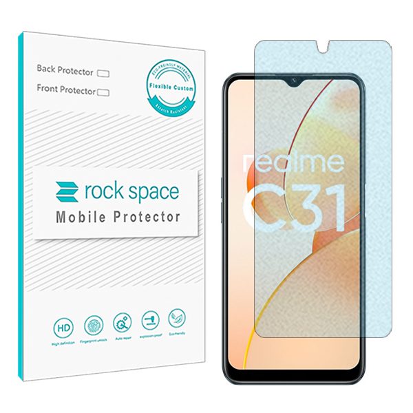 گلس ریلمی C31 مدل نانو هیدروژل مات آنتی بلو برند راک اسپیس کد S