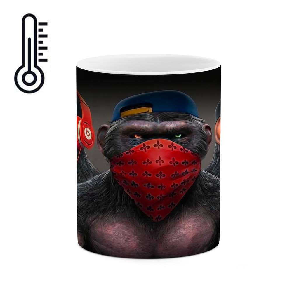 ماگ حرارتی کاکتی طرح میمون مدل mgh16154