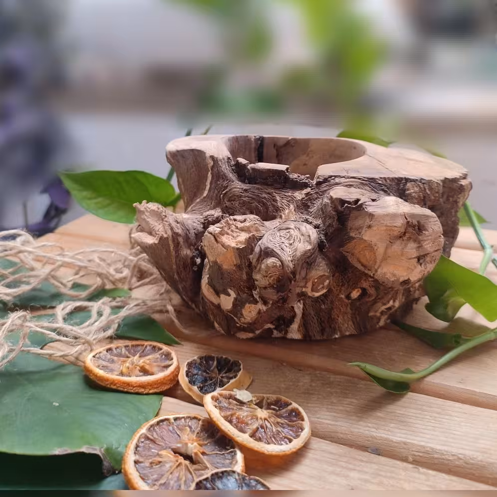 کاسه چوبی دستساز با چوب بلوط وحشی