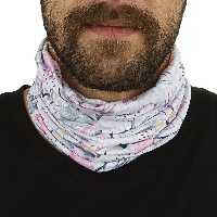 دستمال سر و گردن کوهنوردی اسکارف تابستانی طرحدار سوزنی هد گیر BRS ABS | سفید/صورتی