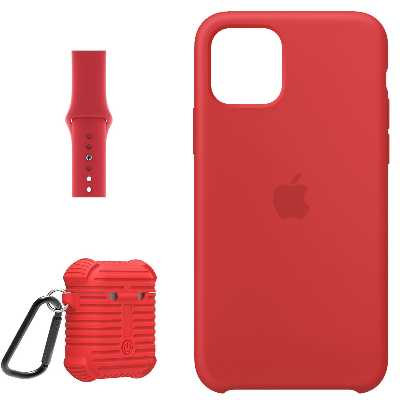 کاور مدل Sil-42-44 مناسب برای گوشی موبایل اپل iphone 11 به همراه کیس ایرپاد و بند اپل واچ