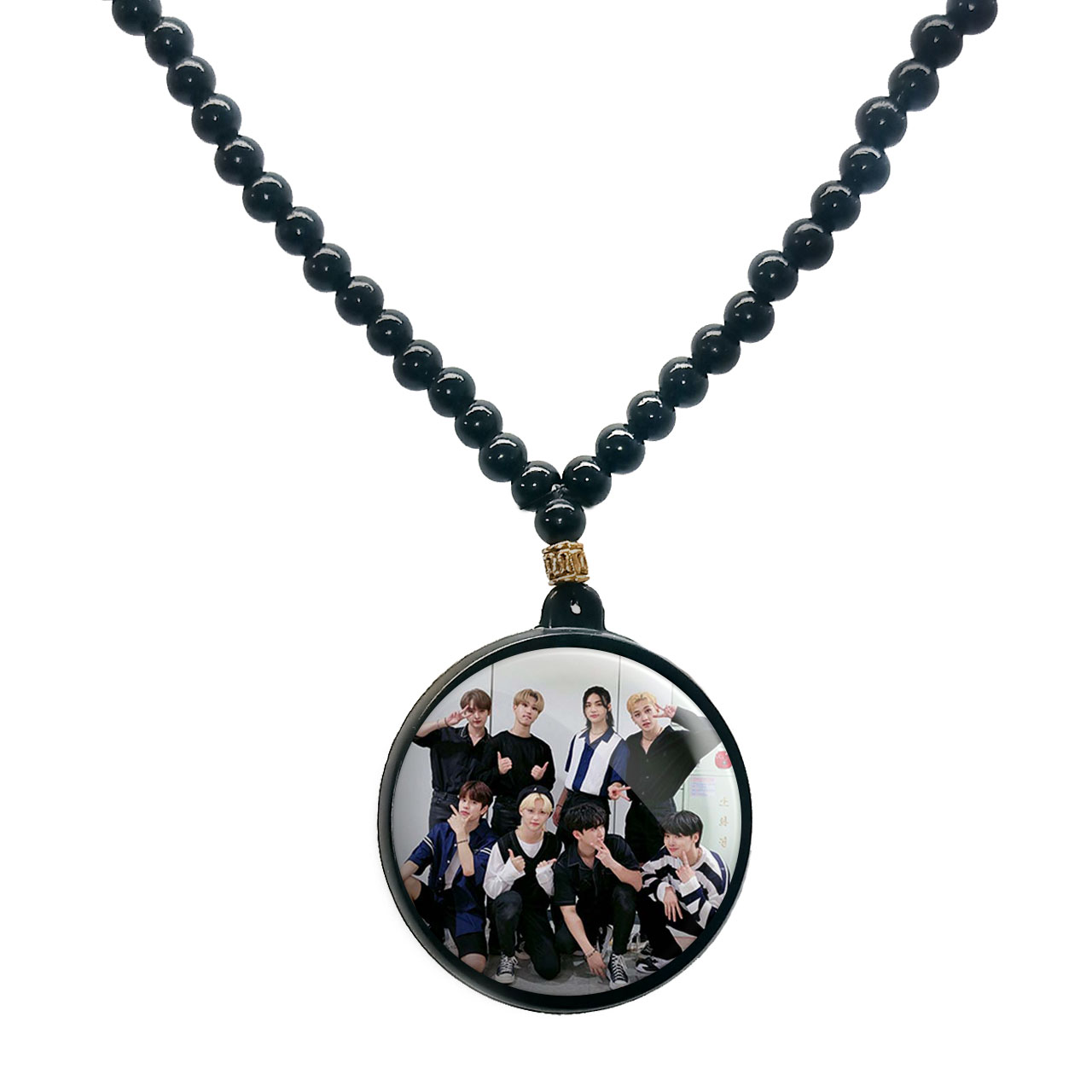 گردنبند پرمانه طرح straykids کد pmd.12117 مدل دو طرفه